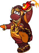 As seen in issue 216 of the Club Penguin Times, along with the Fiery Helmet, Lava Mask, Magma Coat, and Flame Sandals