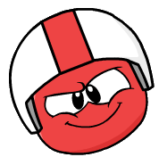 A Red Puffle with the Blast Off Cap.