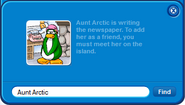 The old pop-up from when someone tries to friend Aunt Arctic via the Friend List