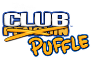 The Club Penguin logo, temporarily changed for the party.