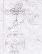 One of the first sketches for the game