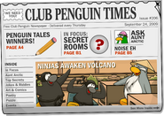 The cover of issue #206 of the Club Penguin Times.