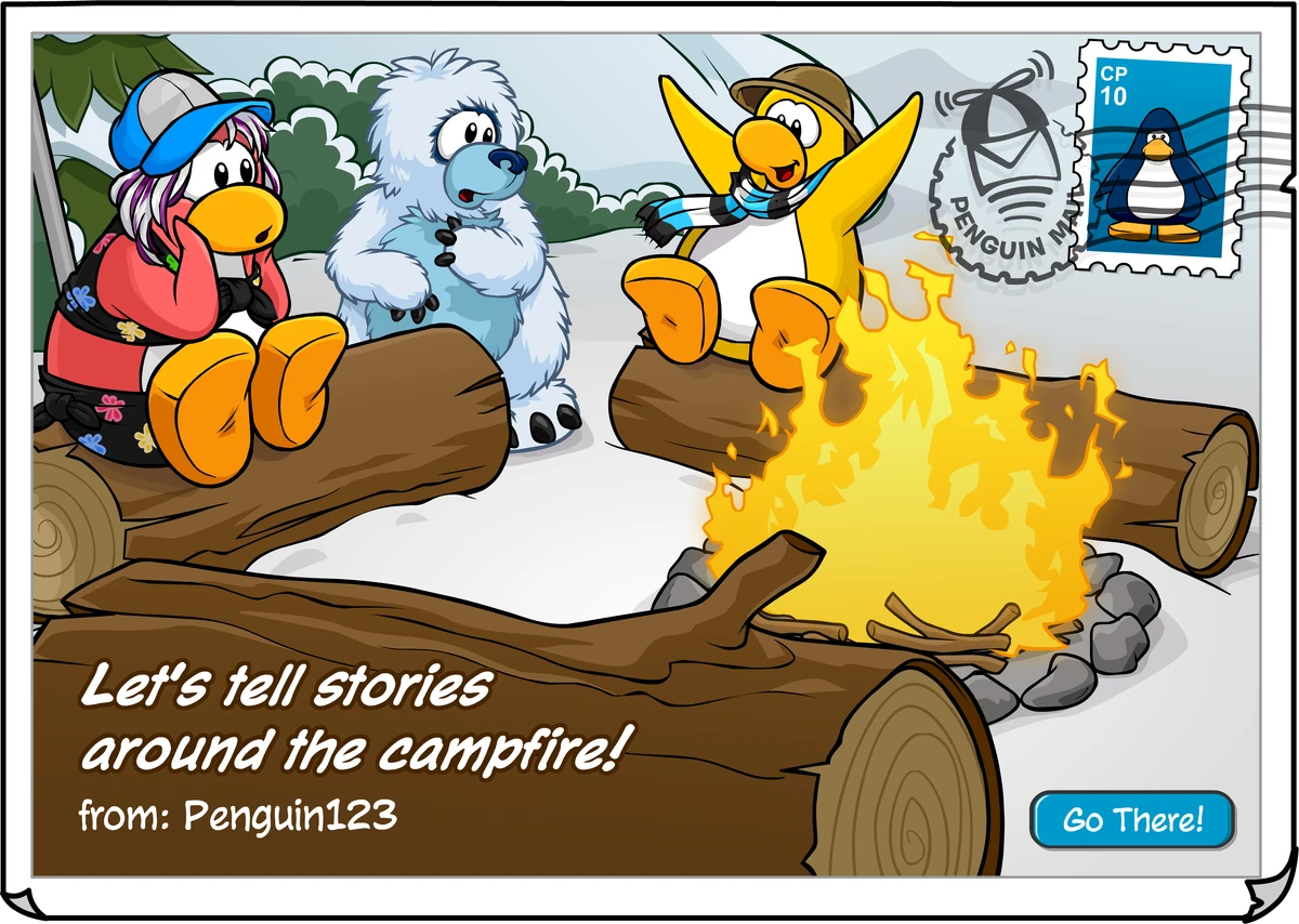 Campfire Story postcard Club Penguin Wiki Fandom