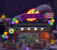 The exterior of Franky's during Halloween 2017