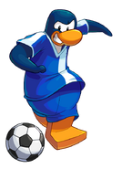 A Blue Team penguin