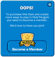 The old membership popup