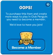 The old membership popup