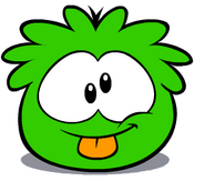 When a Green Puffle gets poked.