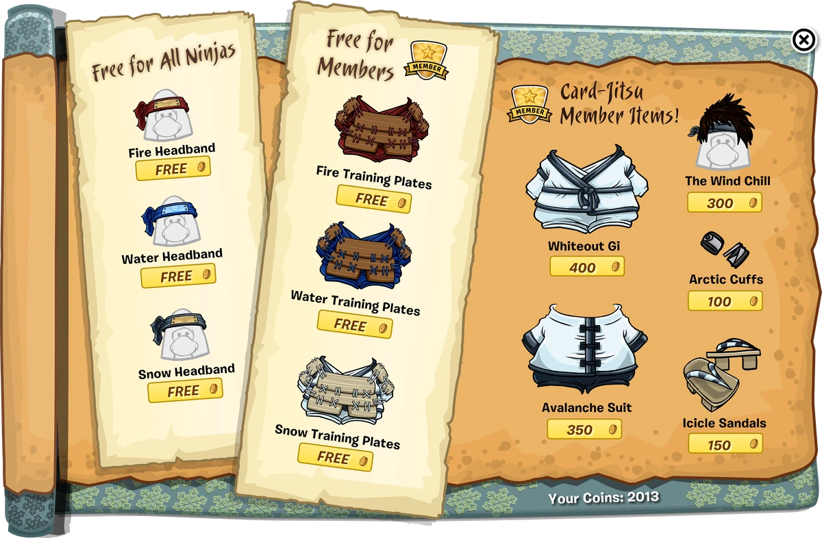 CardJitsu Party 2013 Catalog Club Penguin Wiki Fandom