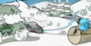 The River, as seen from Disney's 2009 Puffle Video. You can notice the Blue Stream of water's starting point and travels further.