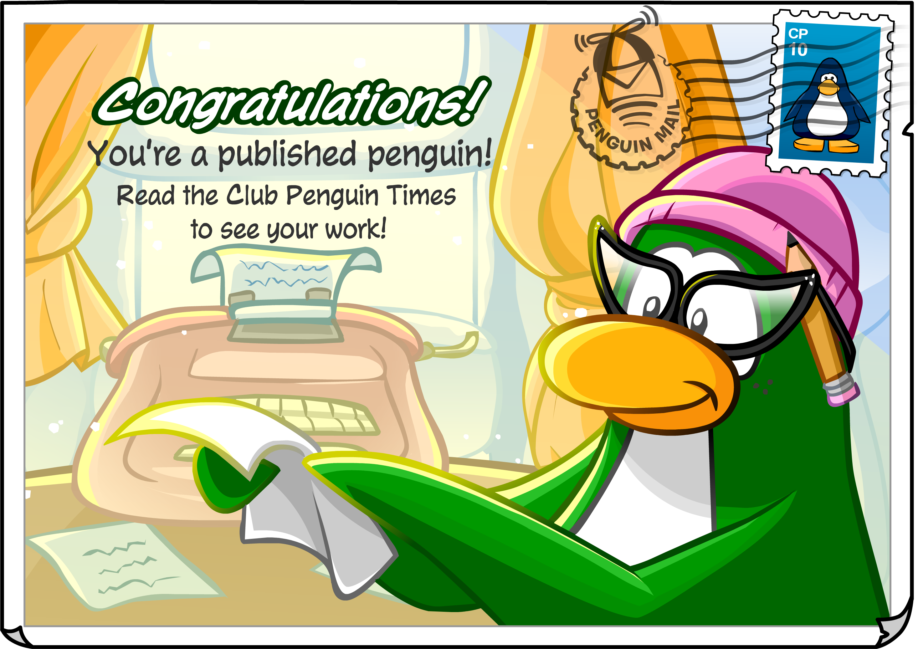 You're a Published Penguin postcard (ID 158) | Club Penguin Wiki | Fandom