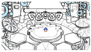 Boceto de una Sala dado por Megg en el Blog de Club Penguin