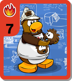 Adventurous Red Puffle - 2011 Topps Club Penguin Card-Jitsu Water