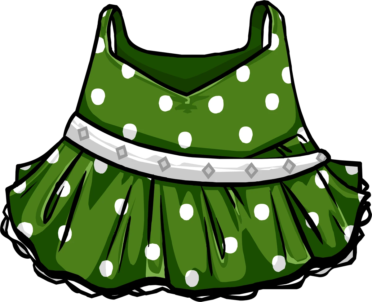 Green Polka-Dot Dress | Club Penguin Wiki | Fandom
