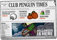 The cover of issue #159 of the Club Penguin Times.