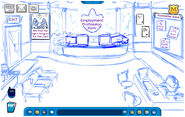 Early concept art for the room, depicting it as an "Employment Profession Firm"