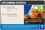 Issue #527 of the Club Penguin Times confirming the return of Coins for Change