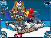 Protobot attacks the Dock in Club Penguin: Elite Penguin Force