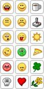 The old emoticons menu, before the Skull emote was removed