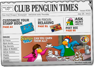 The cover of issue #250 of the Club Penguin Times.