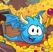 Tarjeta de Jugador del Puffle Dragón Azul