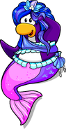 As seen in issue 299 of the Club Penguin Times, along with the Blue Mermaid Costume