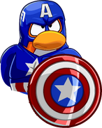 As seen in issue 498 of the Club Penguin Times, along with the Captain America Cowl and Captain America Shield