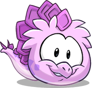 The pink Stegosaurus puffle.