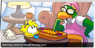 Aunt Arctic in issue #398 of the Club Penguin Times