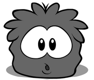 A Black Puffle starving.