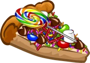 A candy deluxe pizza from the Puffle Snack Station