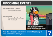 The Upcoming Events section of Issue #428 of the Club Penguin Times