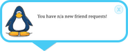 The message that notifies how many friend requests the player has while logging in