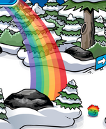 Rainbow Puffle spotted at the Forest.