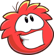 Puffle Rojo sonriendo
