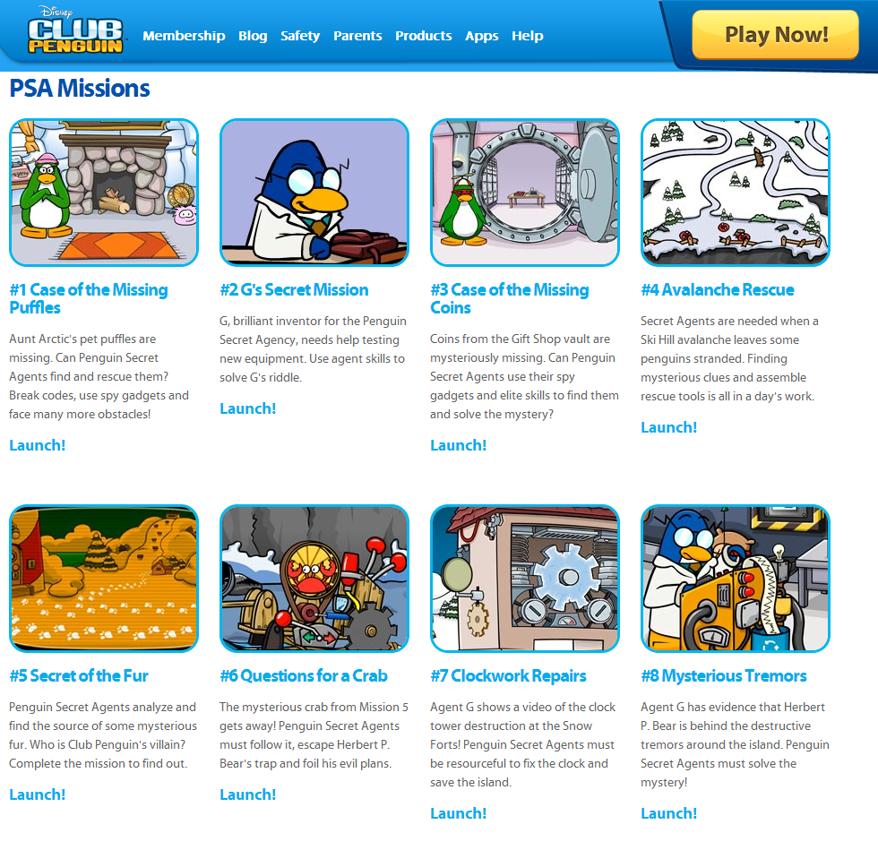 PSA Secret Missions | Club Penguin Wiki | Fandom