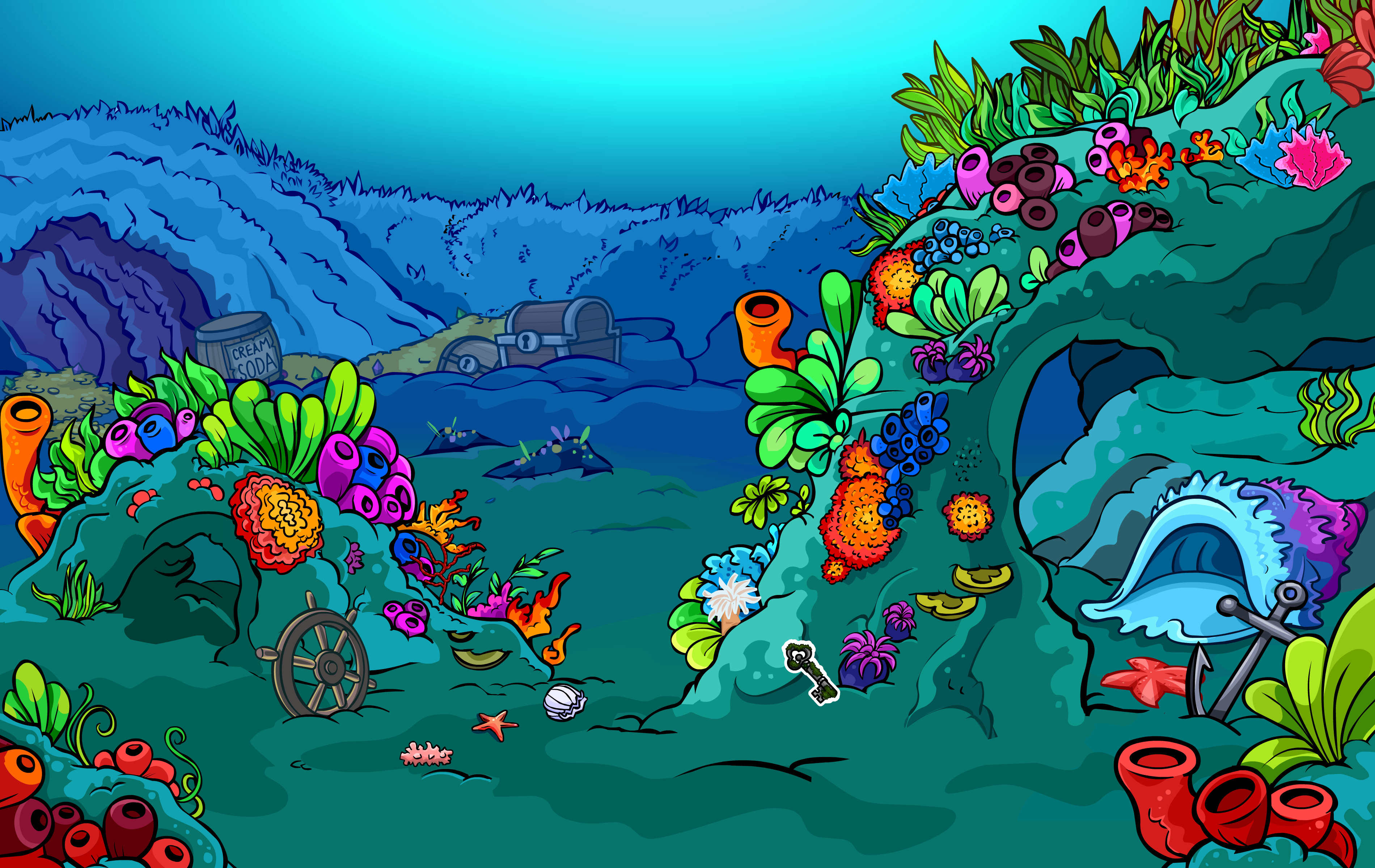 Club Penguin Underwater Hidden Lake, The members-only room …