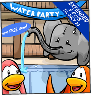 An advertisement for the party announcing it being extended in Club Penguin Times