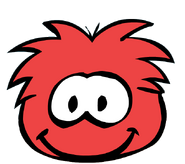 The Red Puffle's old look in-game