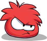 An angry red puffle