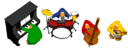 Penguin Bands sprites during Western Party