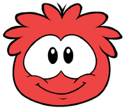 The Red Puffle's new look in-game.