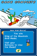 Receiving the King of the Mountain Gold Medal