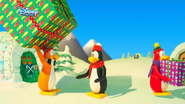 Penguin Receiving Giant Present