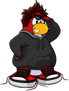 As seen in the October 2011 Penguin Style catalog, along with The Tuft, Black Hoodie, and Untied Sneakers