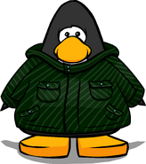 The Green Winter Jacket from a Player Card.