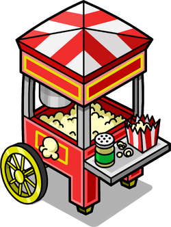cartoon popcorn cart