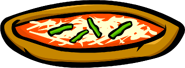 A seaweed pizza as seen in issue #103 of the Club Penguin Times