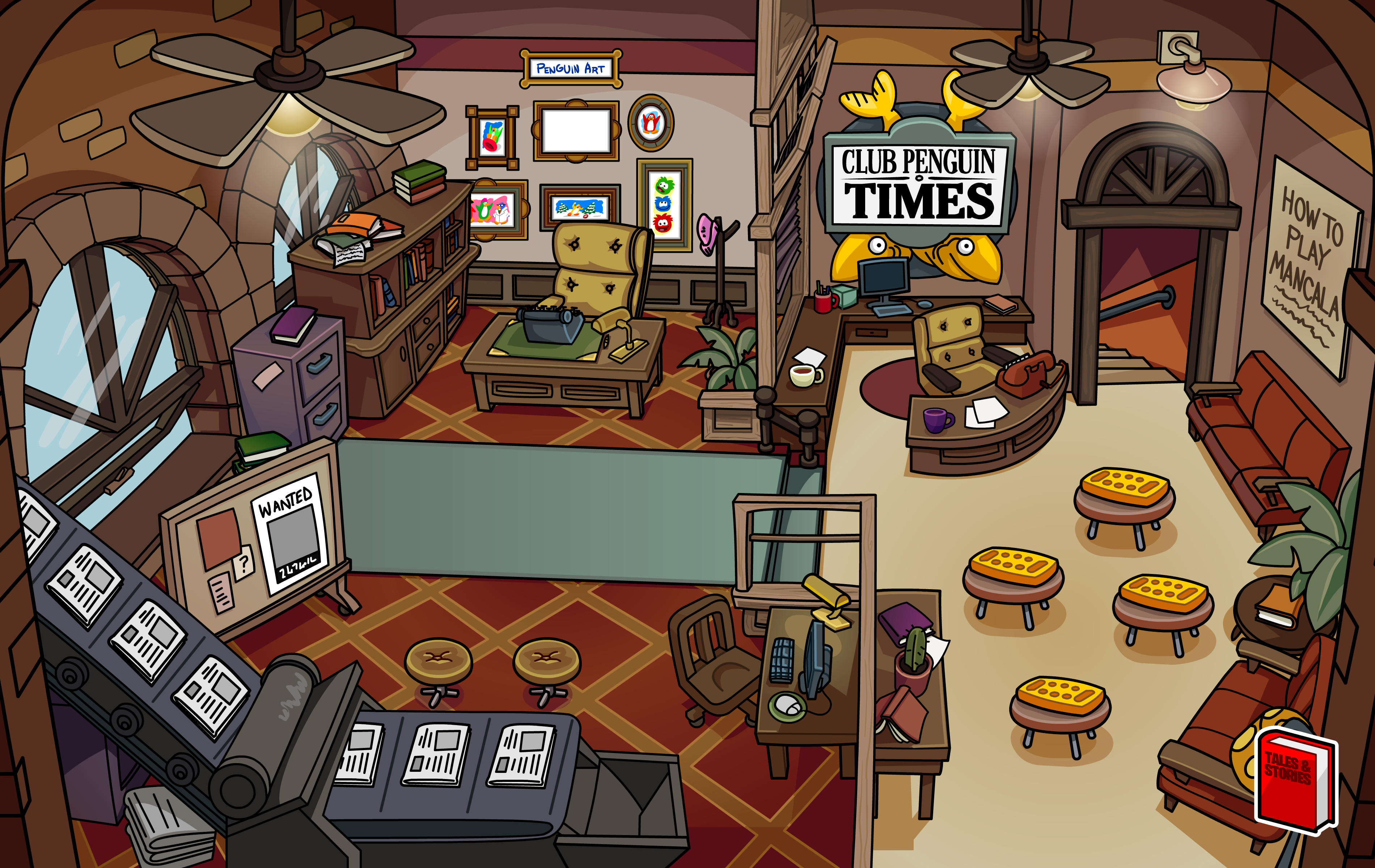 Book Room  Club penguin, Book room, Penguin room