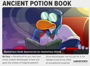 Gary reading the book as seen in issue #412 of the Club Penguin Times